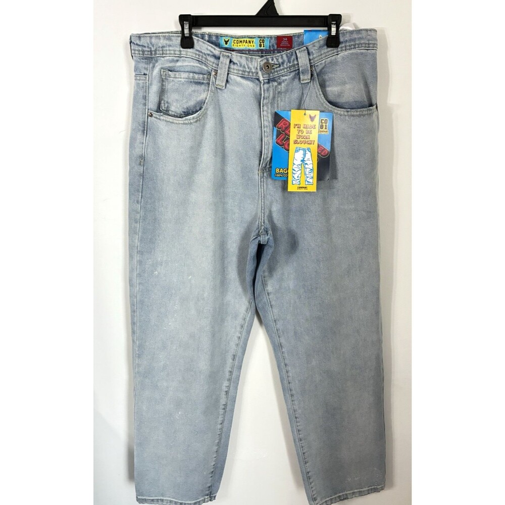 Company Eighty One Baggy Jeans Men's 34 Light Wash Relaxed Loose Fit NWT